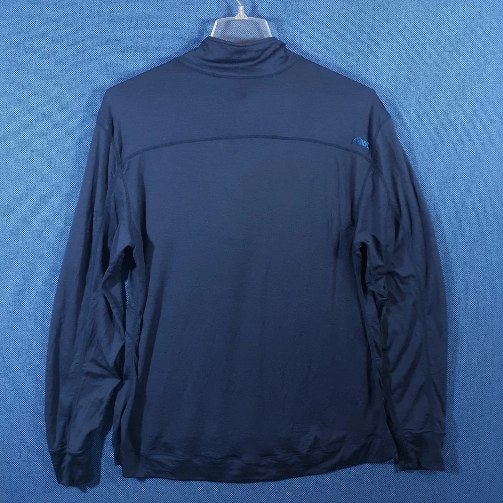Mountain Khakis Merino Wool Sweater Mens XL Blue Outdoor Hiking Pullover 1/4 Zip